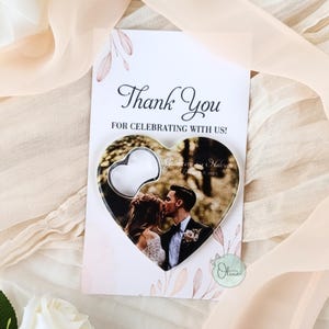 Personalized Heart Bottle Opener Magnet Wedding Favors