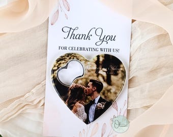 Personalized Heart Bottle Opener Magnet Wedding Favors