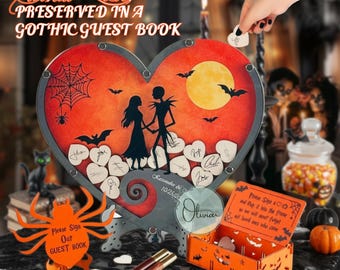 Gothic Heart Drop Box Guest Book Alternative, Halloween Wedding Decor