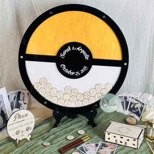 Pokémon themed wedding keepsake guest book for gaming lovers