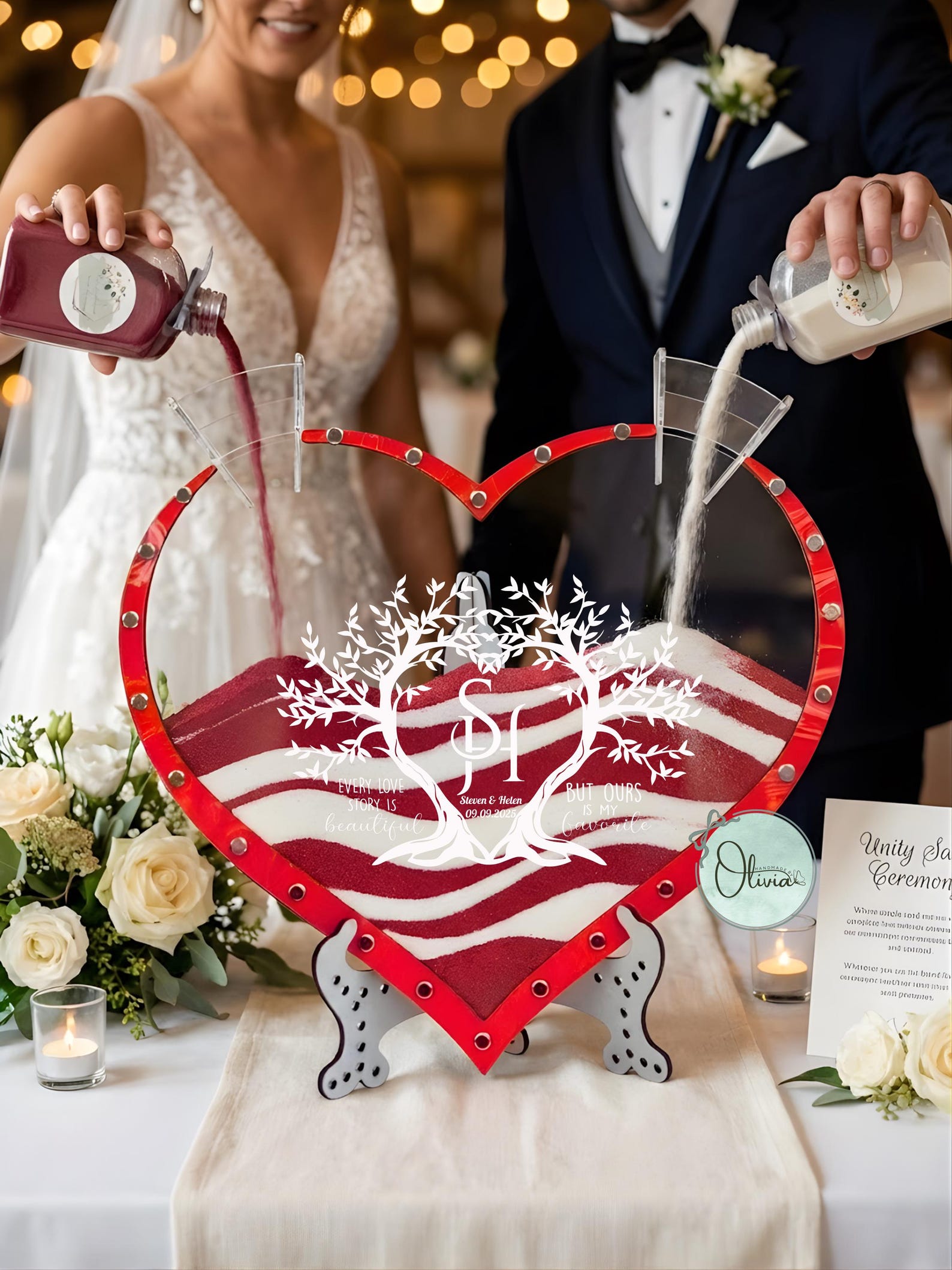 Personalized Wedding Sand Ceremony Set, Custom Unity Sand Frame for ...