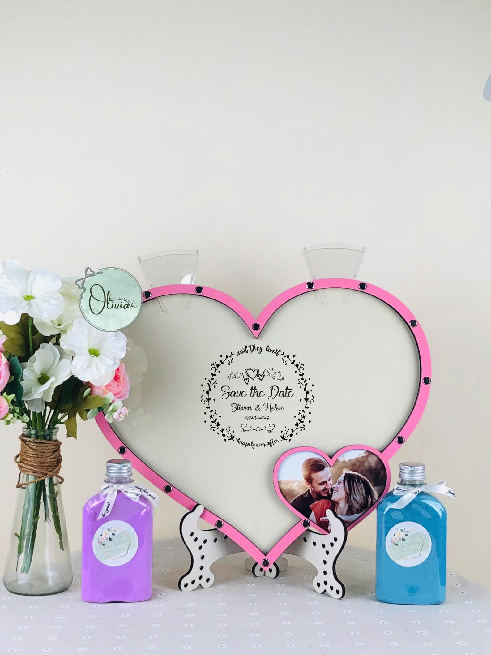 Sand Ceremony Set, Heart Unity Sand Frame for Wedding Ceremony ...