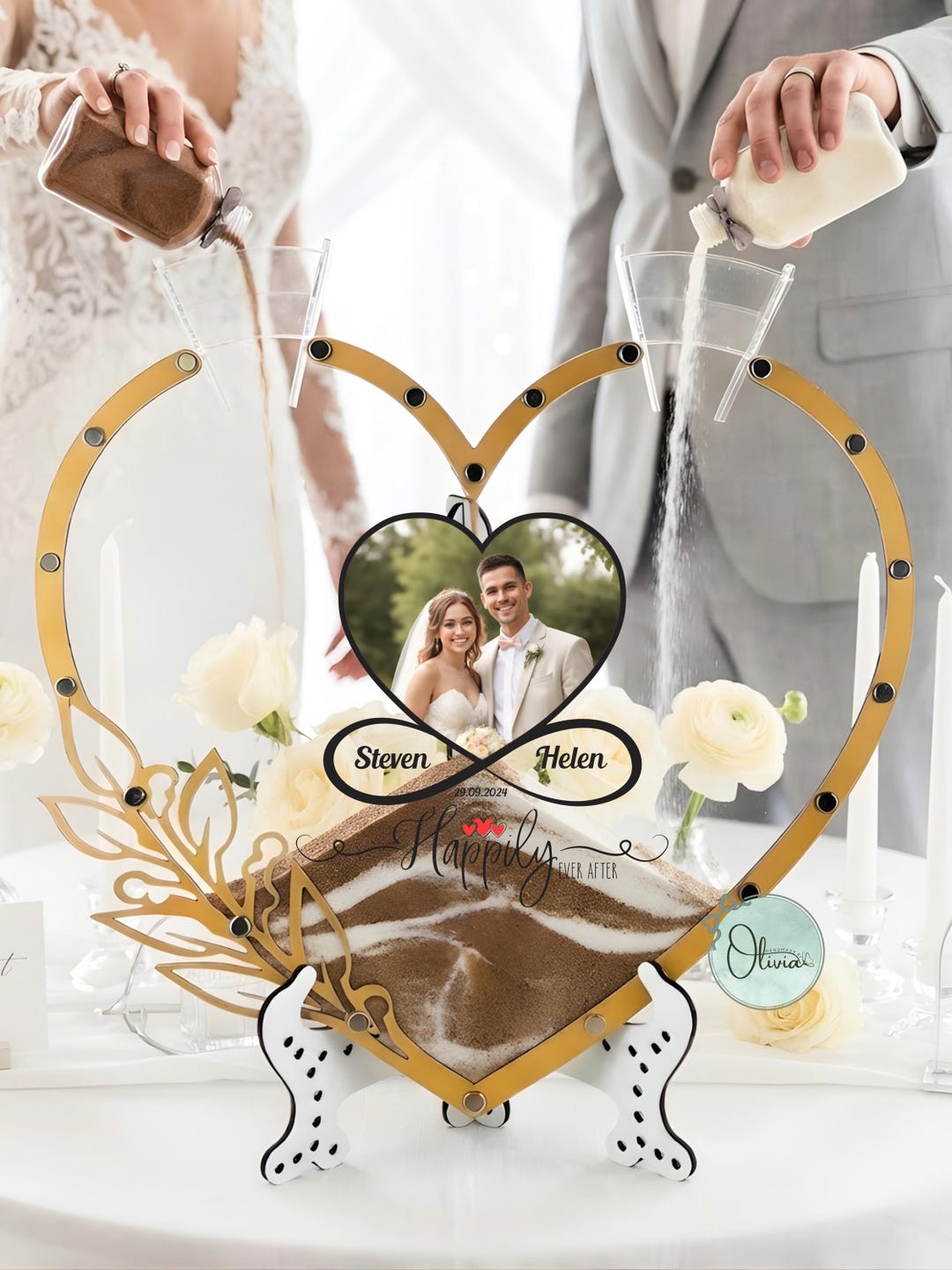Personalized Heart Unity Sand Ceremony Frame, Fully Custom Wedding ...