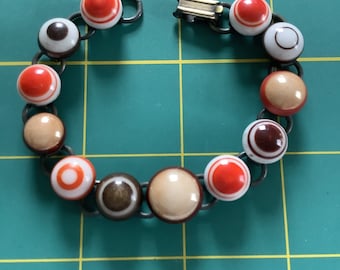 c1800s China Bullseye Button Bracelet