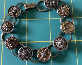 c1800s Steel Cut Button Bracelet