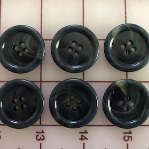 Six vintage bluish Green Suit Buttons