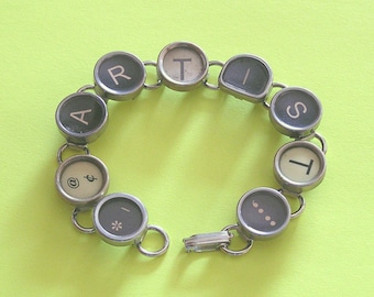 Typewriter Key Bracelet - says ARTIST