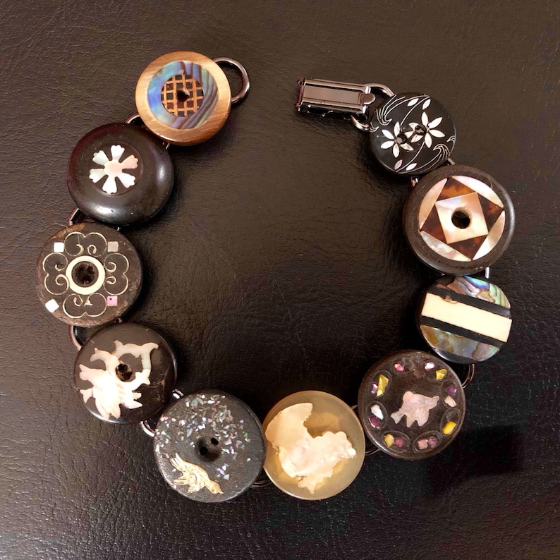 1800s Inlaid Button Bracelet