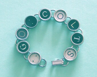 Typewriter Key Bracelet - says GO COLTS