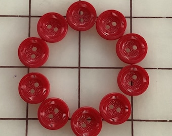 1950s Red plastic buttons