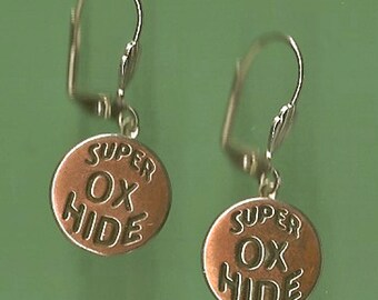 Ox Hide Overall Button Earrings