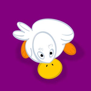 Patito de malvavisco: Arte mural infantil en blanco, morado y rosa (A3) / Bonito patito imprimible para habitación infantil o sala de juegos