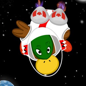 Arte imprimible de Astro Duck – Descarga digital A3 / Descarga digital de Space Duck / Decoración adorable para habitación infantil o sala de juegos