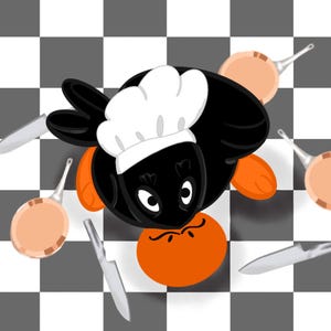 Arte imprimible de pato chef - Descarga digital A3 / Decoración de cocina o habitación infantil / Descarga digital de patito caprichoso