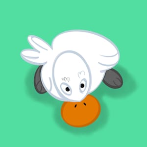 Patito Nevado – Lámina infantil A3 blanca y verde / Bonito patito imprimible para habitación infantil o sala de juegos