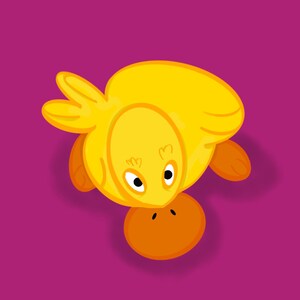 Patito Soleado – Arte mural infantil amarillo A3 / Lindo patito imprimible para habitación infantil o sala de juegos