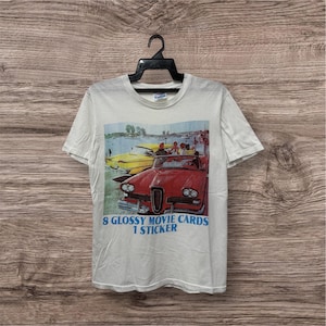 Francobollo vintage anni '80 con cartoline di film Miami Vice / Maglietta del film / Poster di film / Cult / Stampe di film / Scatola di film / Taglia M