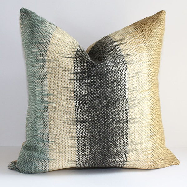 Stripe Pillow Cover/ 18x18 / Clarence House in Neutral Tones