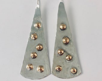 Mixed Metal polka dot earrings