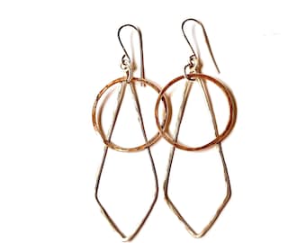 Silver and Gold Geometric shaped earrings
