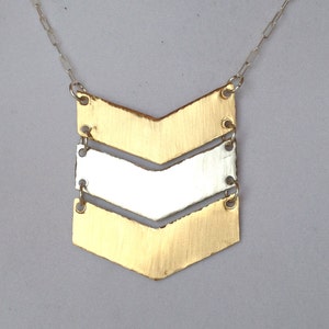 Hand made Triple Chevron Necklace image 1