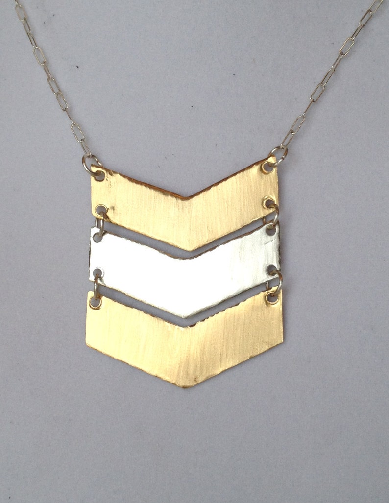 Hand made Triple Chevron Necklace image 1