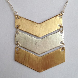 Hand made Triple Chevron Necklace image 3