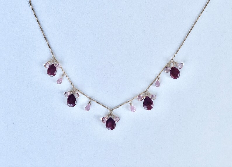 Ruby, Sapphire, and Tourmaline Necklace image 1