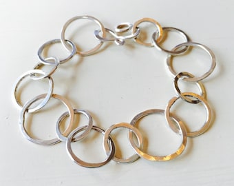 Hand Forged Large Link Sterling Silver Bracelet