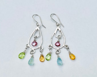 Gemstone Chandelier Earrings