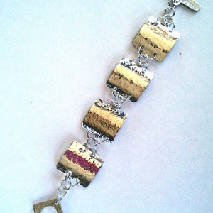 Artisan Sterling Silver linked squares bracelet