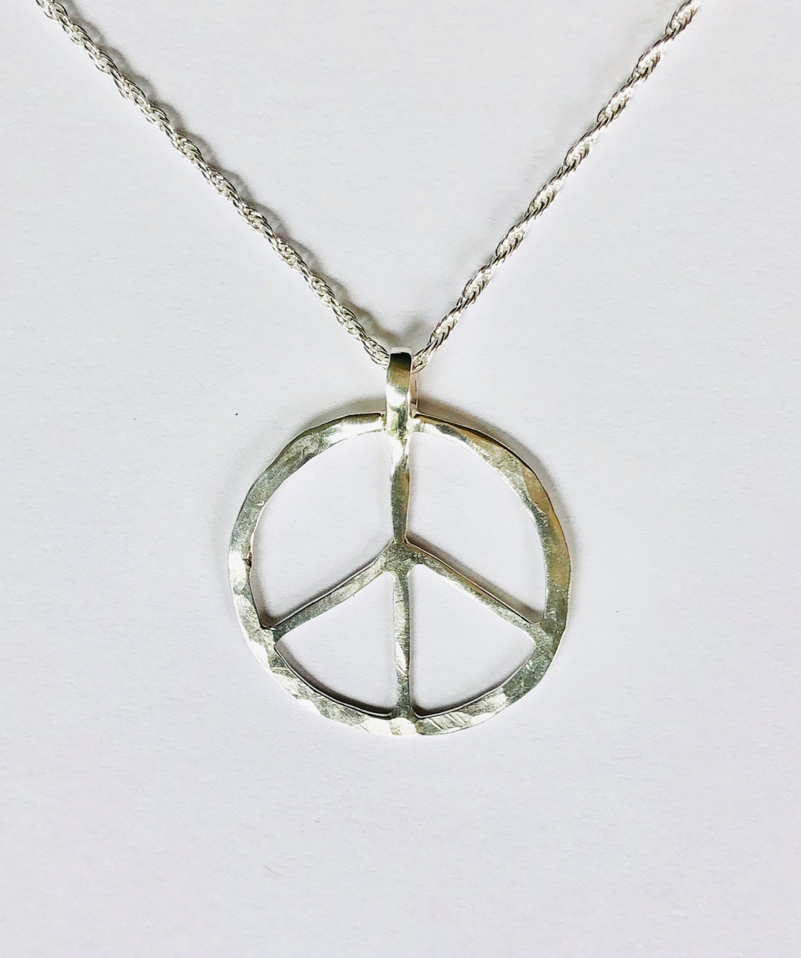 Peace Sign Necklace | Etsy Ireland