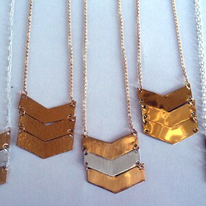 Hand made Triple Chevron Necklace image 2