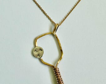 Gold Pickleball Pendant Necklace