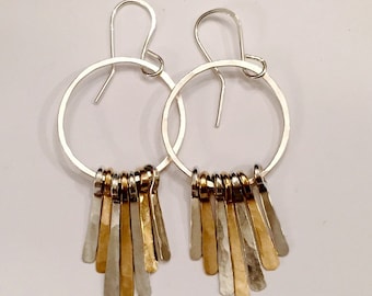 Fringe Earrings in gold and silver