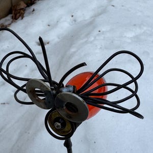 Lightning Bug Firefly Light Bulb Recycled Yard Art