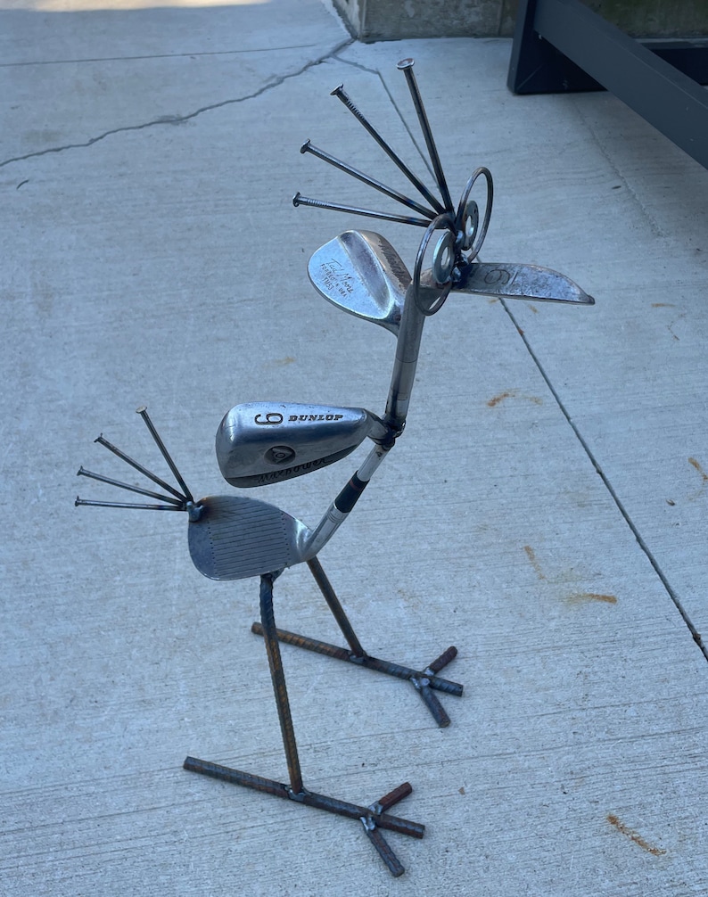 Golf Irons Bird Recycled Garden Sculpture Yard Art Metal Etsy