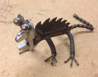 Wrench saw lizard Garden recycled art