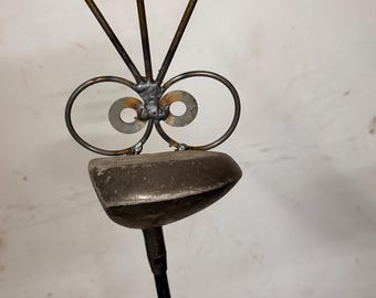 Golf Driver Garden Poke, recycled garden art, yard stake, golfer present, golfer gift