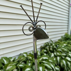 Golf Iron Garden stake, recycled garden art, golfer gifts, golf yard decorations