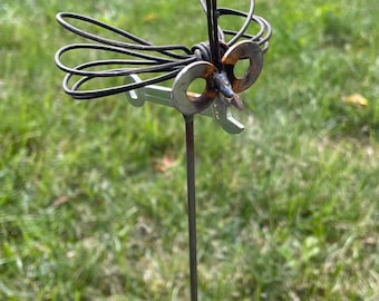 Small Wrench Bug Recycled Garden Art Yard Stake Upcycle