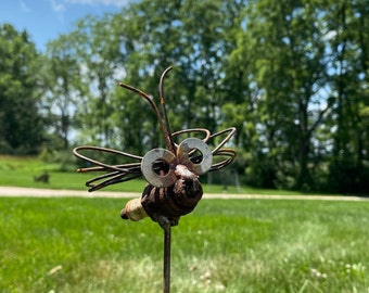 Spark plug Recycled Garden Art Yard Stake Upcycle