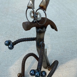 Hammer Dog Garden sculpture Yard Art Ears Up