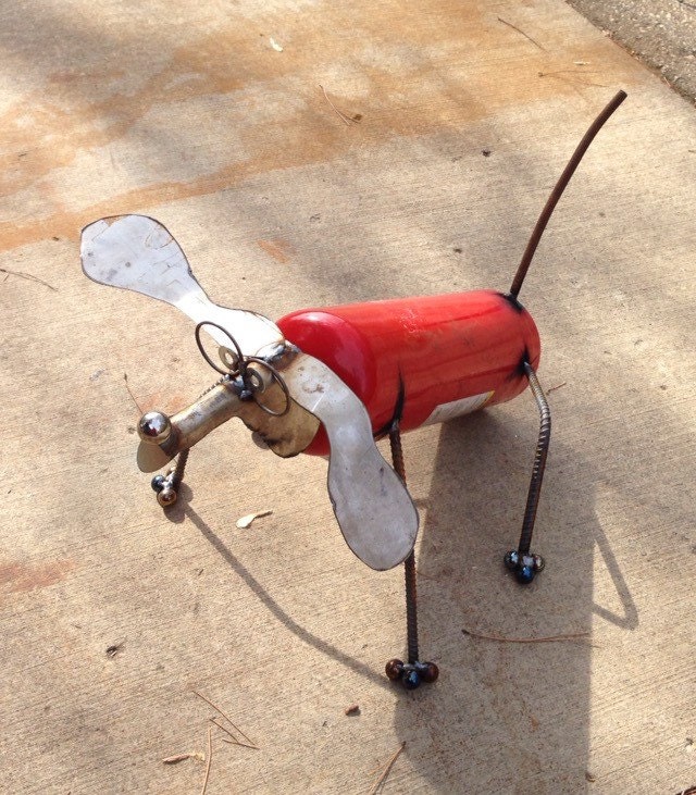 Fire extinguisher dog recycled garden art yard art Etsy