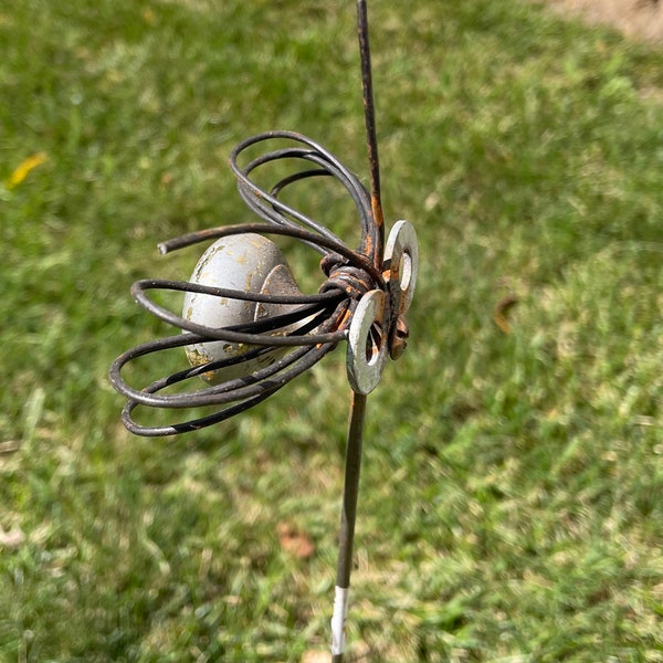 Kitchen cabinet knob Bug Recycled Garden Art Yard Stake Upcycle