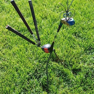 Golf Driver Bird, Recycled garden sculpture, Yard Art, Metal