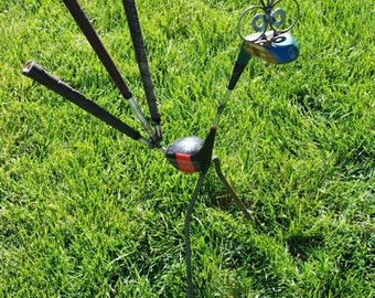 Golf Driver Bird, Recycled garden sculpture, Yard Art, Metal