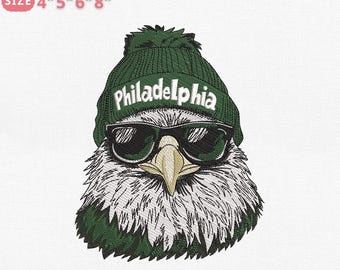 Philadelphia Football Embroidery, Football Mascot Machine Embroidery File, Instant Download Dst Pes Exp Jef Vp3