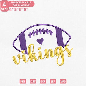 Minnesota Football Embroidery Design, Minnesota Football Cheer Spirit Machine Embroidery File, 4 Sizes Instant Download Dst Pes Jef Exp Vp3