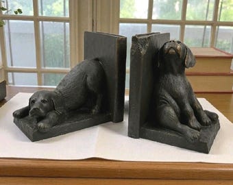 Big Sky Carvers Limited Edition Puppy Bookends Handcrafted in Montana, USA 1996